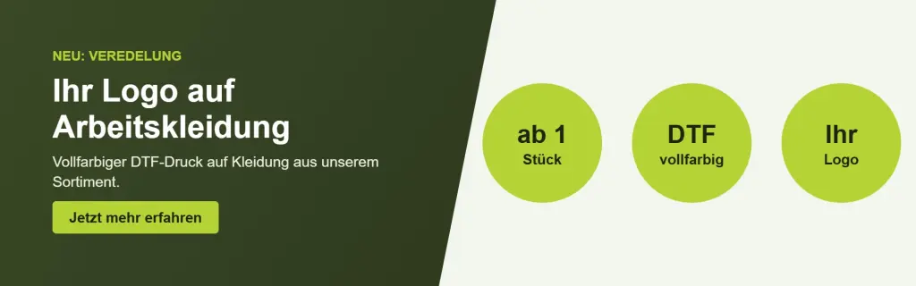 Ihr Logo auf Arbeitskleidung – Veredelung ab 1 Stück