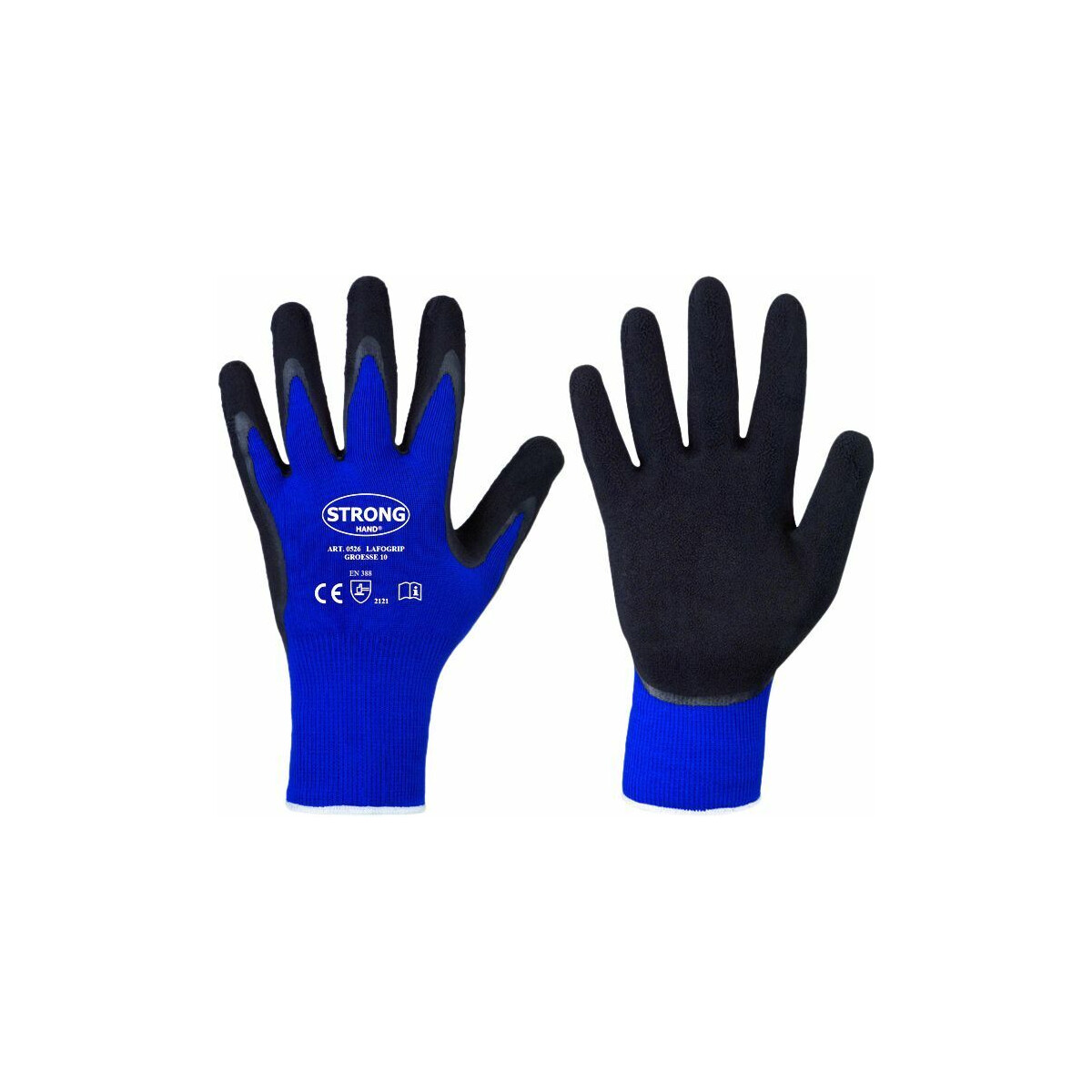 12 Paar Stronghand Arbeitshandschuh Handschuhe Latex beschic