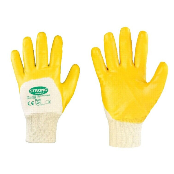 12 Paar Stronghand® Yellowstar Arbeitshandschuh Handschuhe Latex beschichtet
