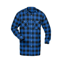 Flanell Hemd Flanellhemd Holzfäller Hemd Baumwolle Karohemd Arbeitshemd L 1722 - blau/schwarz