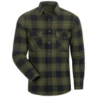 Flanell Hemd Flanellhemd Holzfäller Hemd Baumwolle Karohemd Arbeitshemd L 1711 - oliv/schwarz kariert
