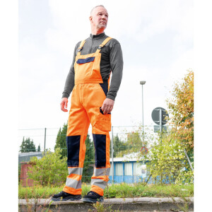 Warnschutz-Latzhose Bautzen orange/marine