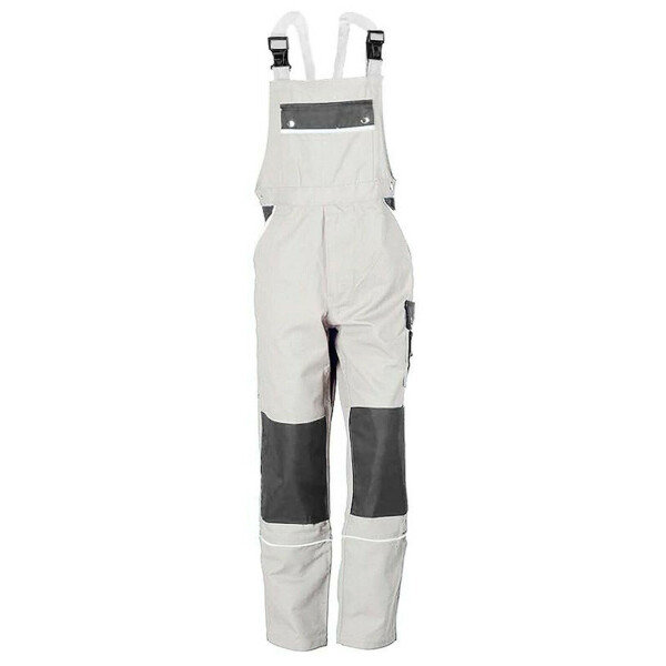 Latzhose Arbeitshose Herren Arbeitshose Cargohose Berufsbekleidung Gr. 44-80 52 weiß/grau