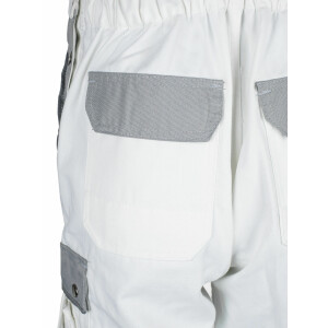 Latzhose Arbeitshose Herren Arbeitshose Cargohose Berufsbekleidung Gr. 44-80 52 weiß/grau